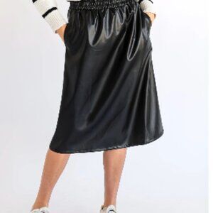 Vegan A-Line Midi Skirt - NWT